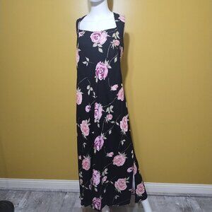 VTG Y2K Variations Woman Sleeveless Floral Maxi Dress Size 20W Boho Cottage